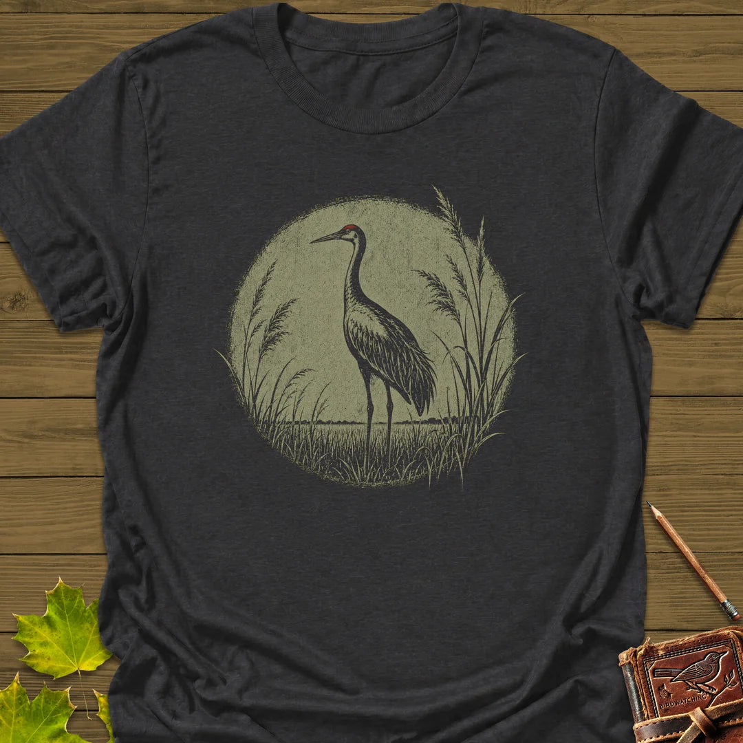 Prairie Crane T-Shirt - Bird Graphic Tee - Gift for Bird Lovers - Unisex