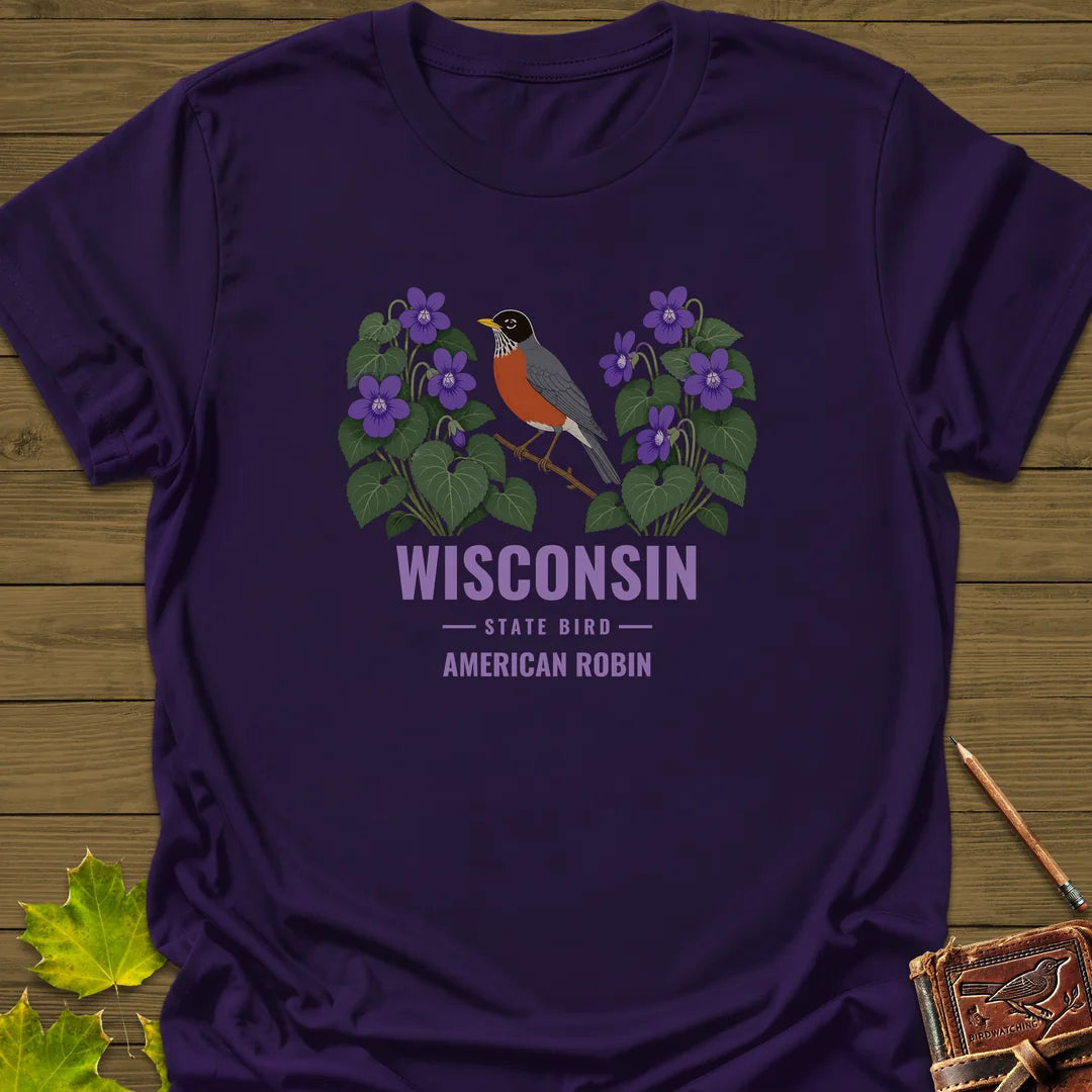 Wisconsin State Bird T-Shirt - Graphic Tee - Gift for Bird Lovers - Unisex