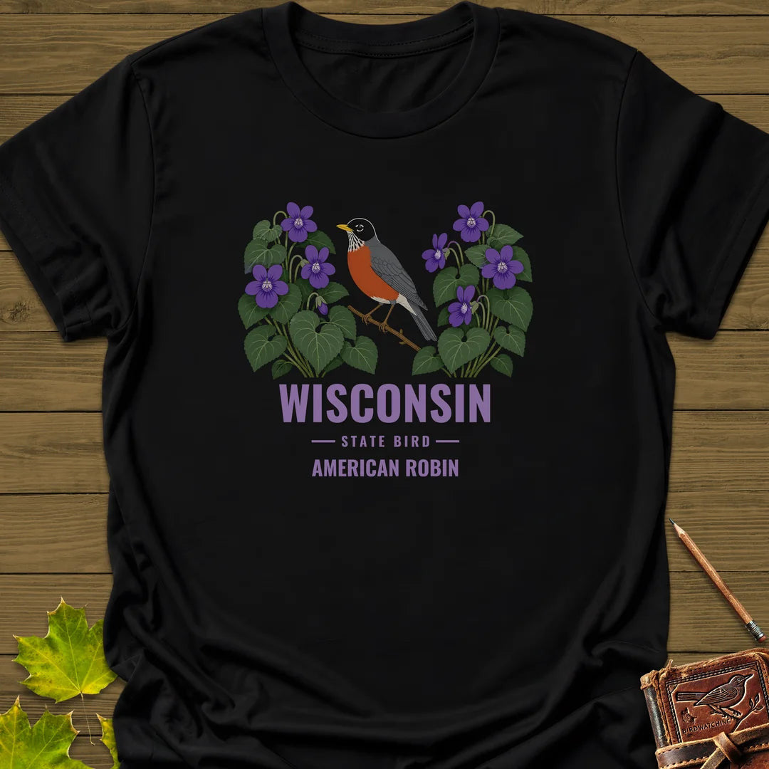 Wisconsin State Bird T-Shirt - Graphic Tee - Gift for Bird Lovers - Unisex
