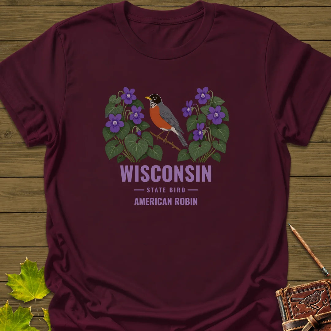 Wisconsin State Bird T-Shirt - Graphic Tee - Gift for Bird Lovers - Unisex