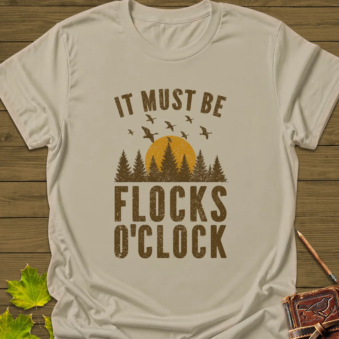 Flocks O'Clock T-Shirt - Bird Graphic Tee - Gift for Bird Lovers - Unisex