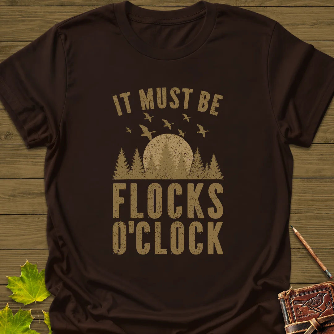 Flocks O'Clock T-Shirt - Bird Graphic Tee - Gift for Bird Lovers - Unisex