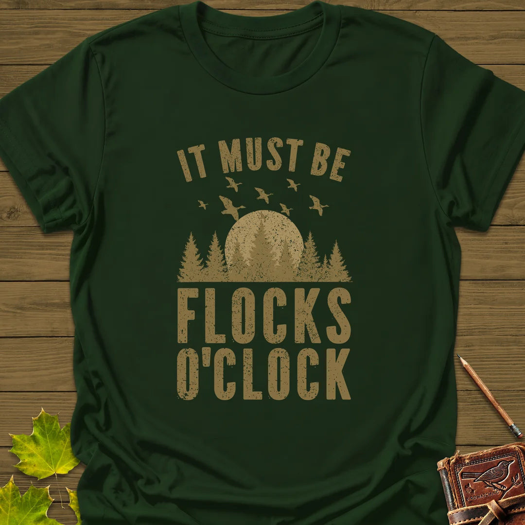 Flocks O'Clock T-Shirt - Bird Graphic Tee - Gift for Bird Lovers - Unisex