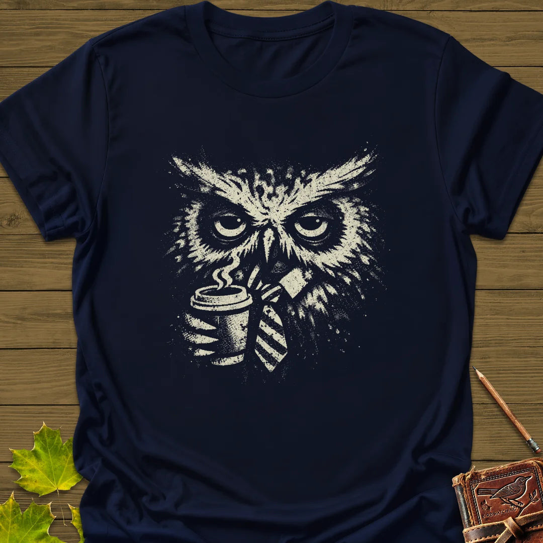 Office Owl T-Shirt - Bird Graphic Tee - Gift for Bird Lovers - Unisex