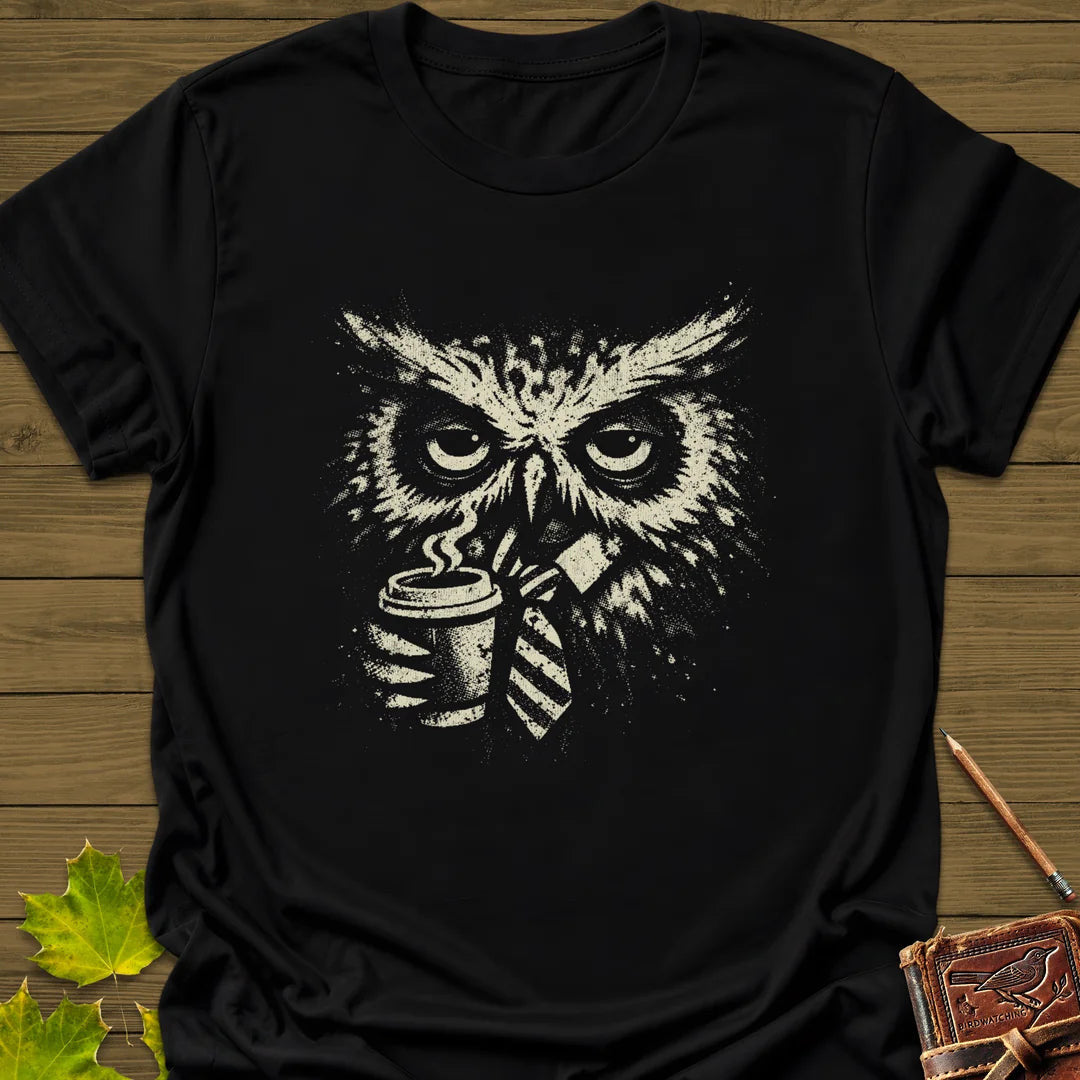 Office Owl T-Shirt - Bird Graphic Tee - Gift for Bird Lovers - Unisex