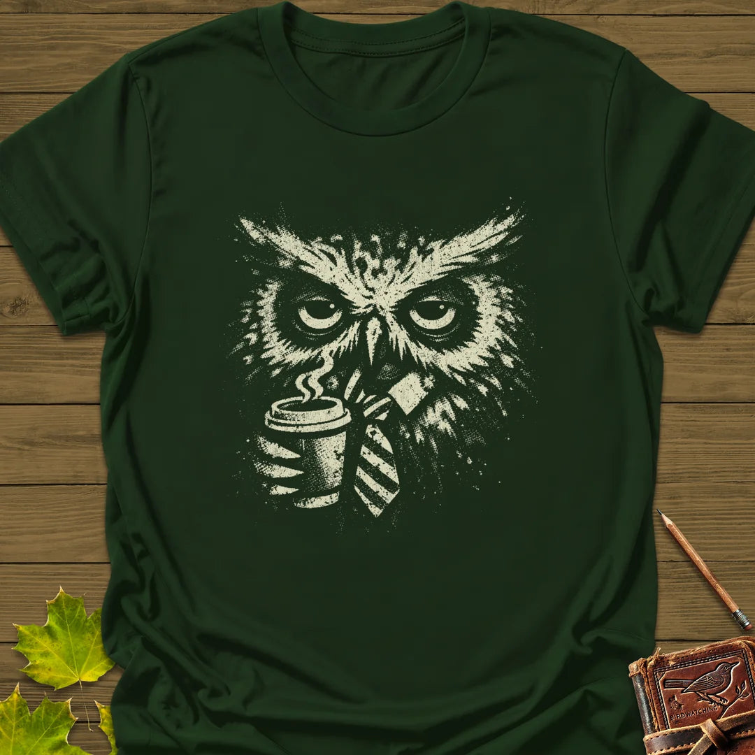 Office Owl T-Shirt - Bird Graphic Tee - Gift for Bird Lovers - Unisex