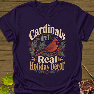 Cardinal Holiday Decor T-Shirt - Bird Graphic Tee - Gift for Bird Lovers - Unisex
