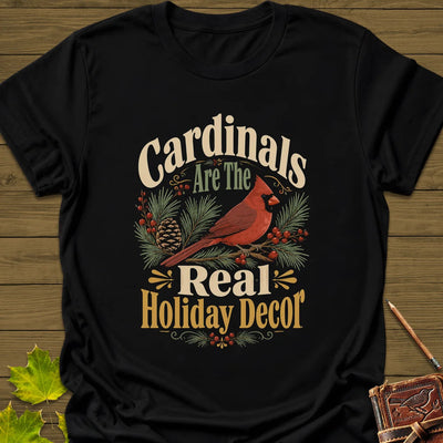 Cardinal Holiday Decor T-Shirt - Bird Graphic Tee - Gift for Bird Lovers - Unisex