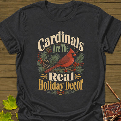 Cardinal Holiday Decor T-Shirt - Bird Graphic Tee - Gift for Bird Lovers - Unisex