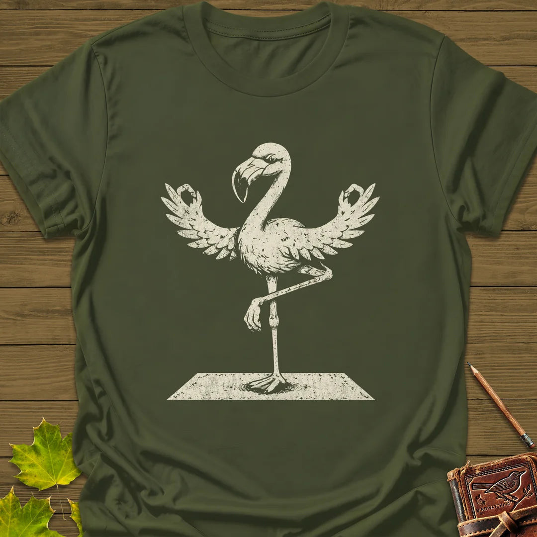 Flamingo Yoga T-Shirt - Bird Graphic Tee - Gift for Bird Lovers - Unisex