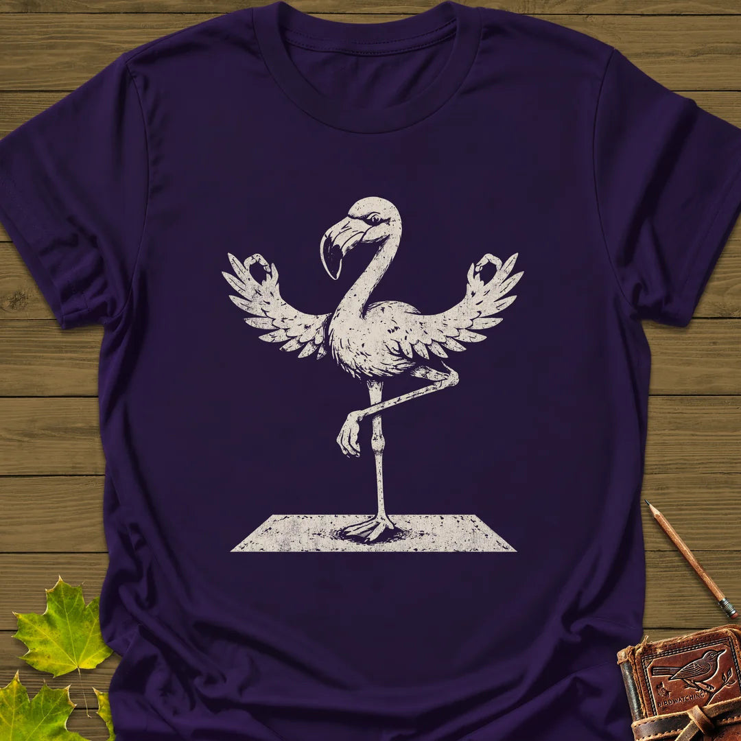 Flamingo Yoga T-Shirt - Bird Graphic Tee - Gift for Bird Lovers - Unisex