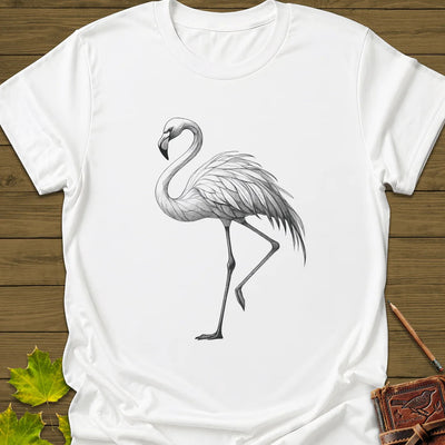 Flamingo Illustration T-Shirt - Bird Graphic Tee - Gift for Bird Lovers - Unisex