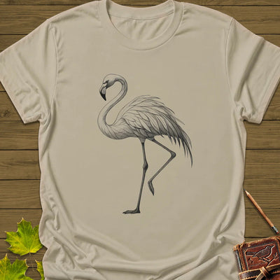Flamingo Illustration T-Shirt - Bird Graphic Tee - Gift for Bird Lovers - Unisex