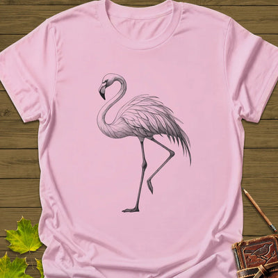 Flamingo Illustration T-Shirt - Bird Graphic Tee - Gift for Bird Lovers - Unisex