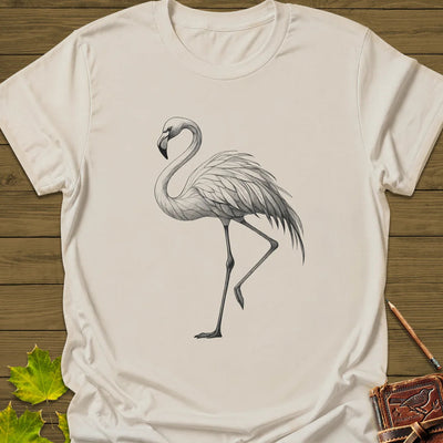 Flamingo Illustration T-Shirt - Bird Graphic Tee - Gift for Bird Lovers - Unisex