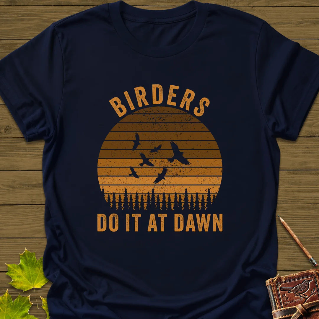 Birders At Dawn T-Shirt - Bird Graphic Tee - Gift for Bird Lovers - Unisex