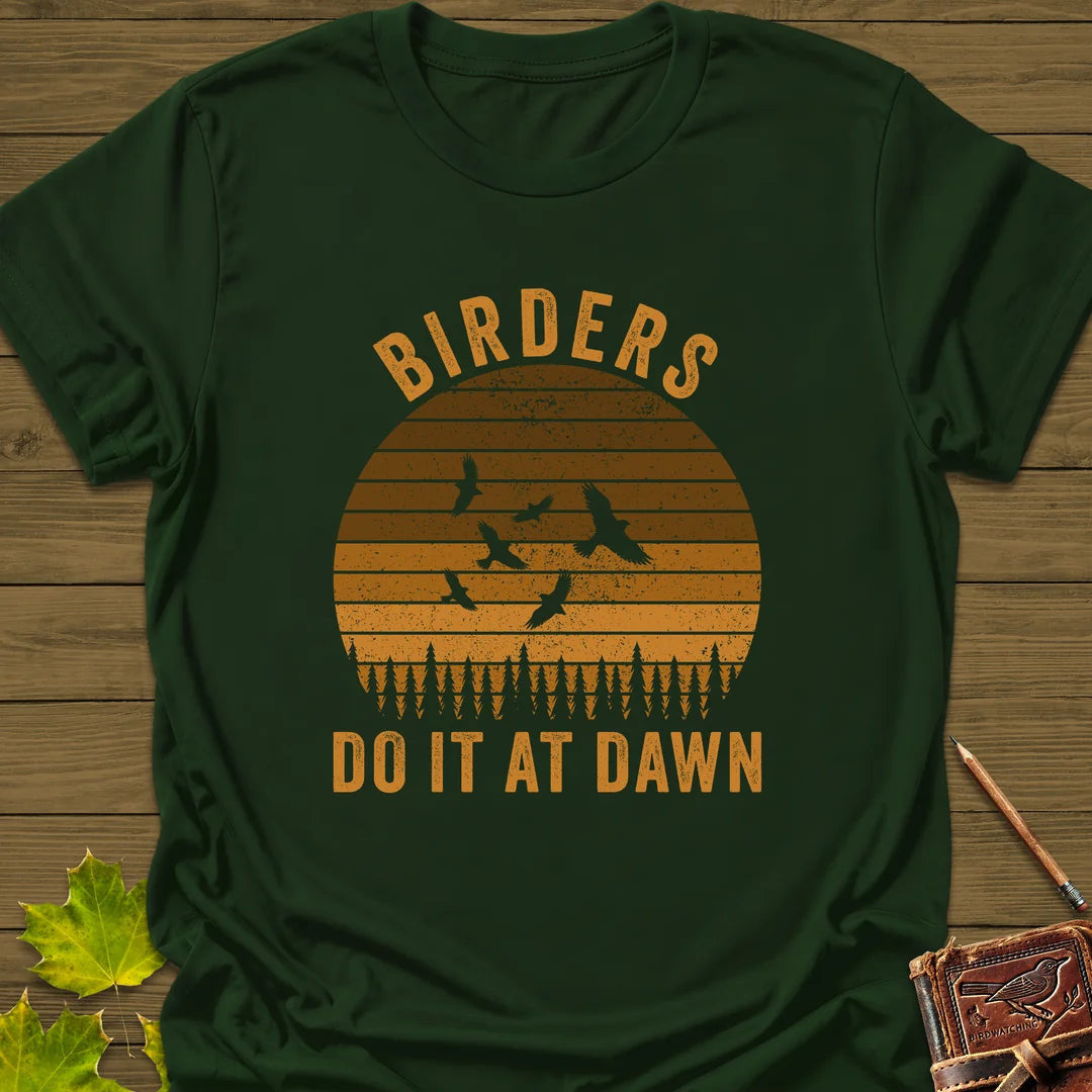 Birders At Dawn T-Shirt - Bird Graphic Tee - Gift for Bird Lovers - Unisex