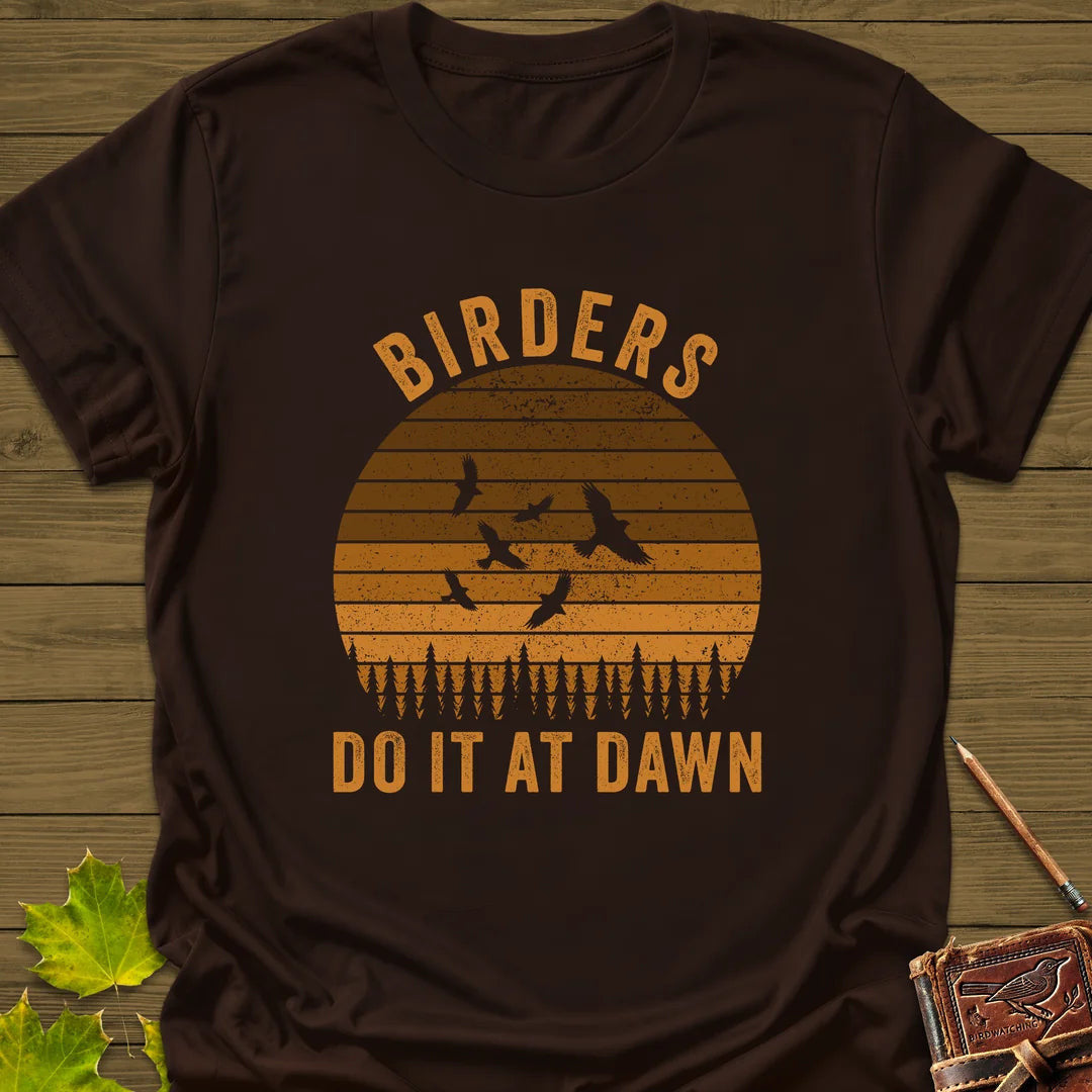 Birders At Dawn T-Shirt - Bird Graphic Tee - Gift for Bird Lovers - Unisex