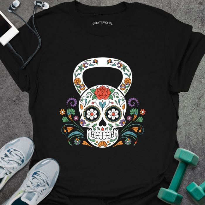 Floral Kettlebell T-Shirt - Gym Graphic Tee - Gift for Gym Lovers - Unisex