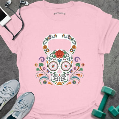 Floral Kettlebell T-Shirt - Gym Graphic Tee - Gift for Gym Lovers - Unisex