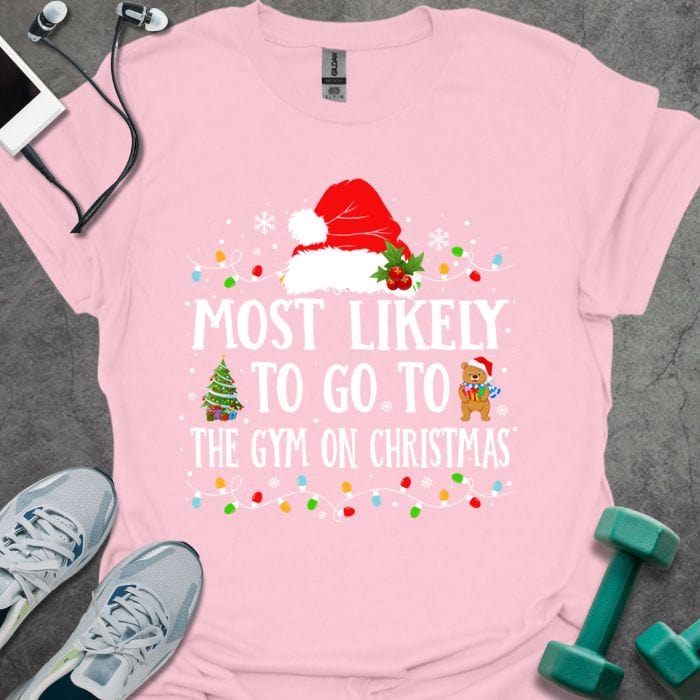 Gym On Christmas T-Shirt - Graphic Tee - Gift for Gym Lovers - Unisex