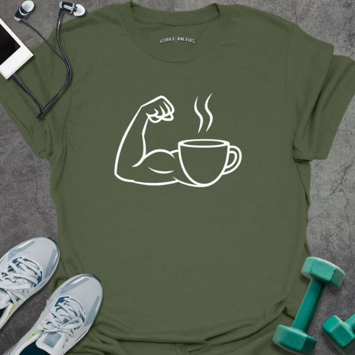 Coffee Flex T-Shirt - Gym Graphic Tee - Gift for Gym Lovers - Unisex