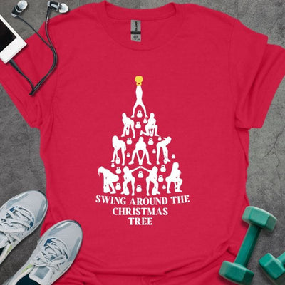 Christmas Tree Swing T-Shirt - Gym Graphic Tee - Gift for Gym Lovers - Unisex