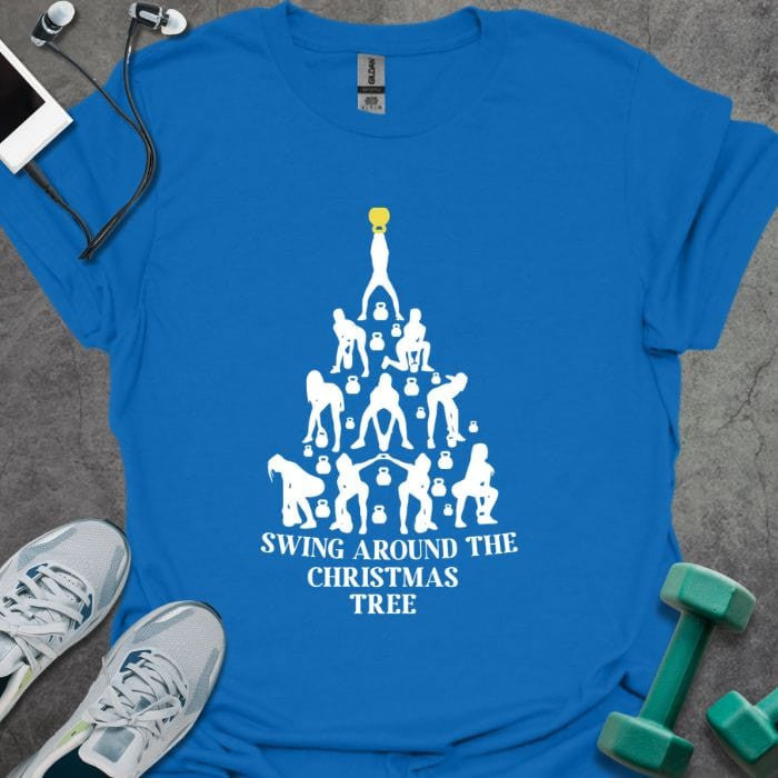 Christmas Tree Swing T-Shirt - Gym Graphic Tee - Gift for Gym Lovers - Unisex