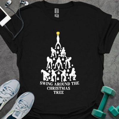 Christmas Tree Swing T-Shirt - Gym Graphic Tee - Gift for Gym Lovers - Unisex