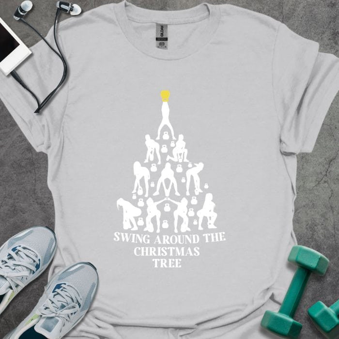 Christmas Tree Swing T-Shirt - Gym Graphic Tee - Gift for Gym Lovers - Unisex