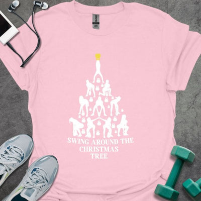 Christmas Tree Swing T-Shirt - Gym Graphic Tee - Gift for Gym Lovers - Unisex