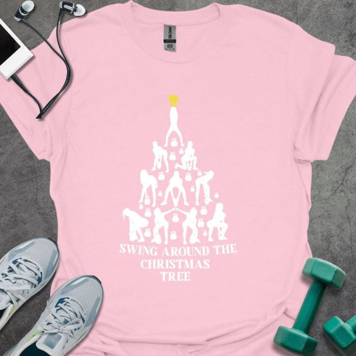 Christmas Tree Swing T-Shirt - Gym Graphic Tee - Gift for Gym Lovers - Unisex