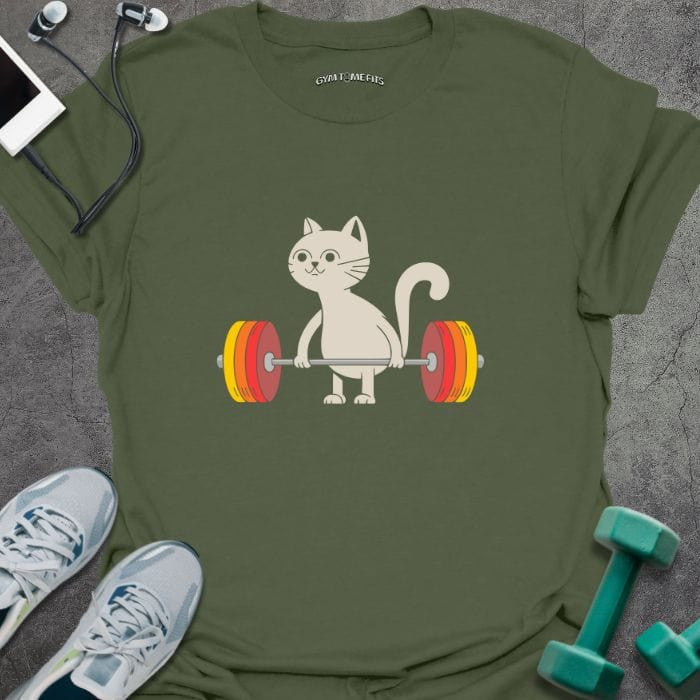 Cat Deadlift T-Shirt - Gym Graphic Tee - Gift for Gym Lovers - Unisex