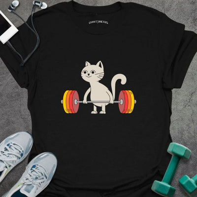 Cat Deadlift T-Shirt - Gym Graphic Tee - Gift for Gym Lovers - Unisex