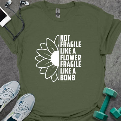 Fragile Like A Bomb T-Shirt - Gym Graphic Tee - Gift for Gym Lovers - Unisex