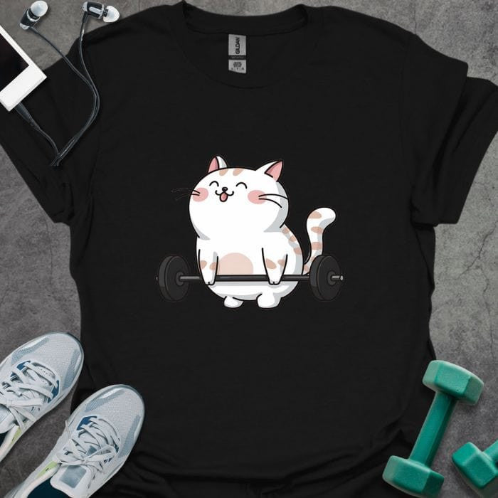 Cute Cat DL T-Shirt - Gym Graphic Tee - Gift for Gym Lovers - Unisex