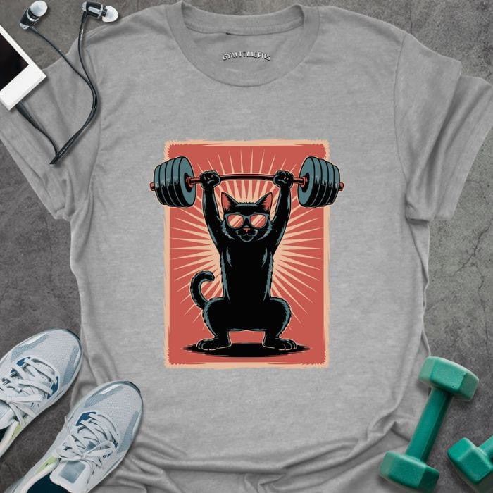 Cat Lift T-Shirt - Gym Graphic Tee - Gift for Gym Lovers - Unisex