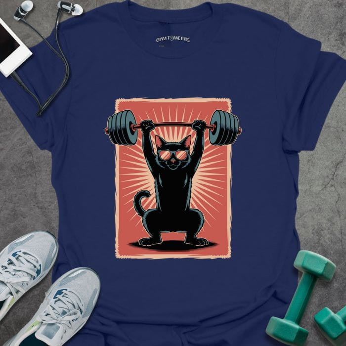 Cat Lift T-Shirt - Gym Graphic Tee - Gift for Gym Lovers - Unisex