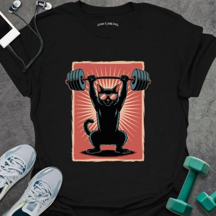 Cat Lift T-Shirt - Gym Graphic Tee - Gift for Gym Lovers - Unisex