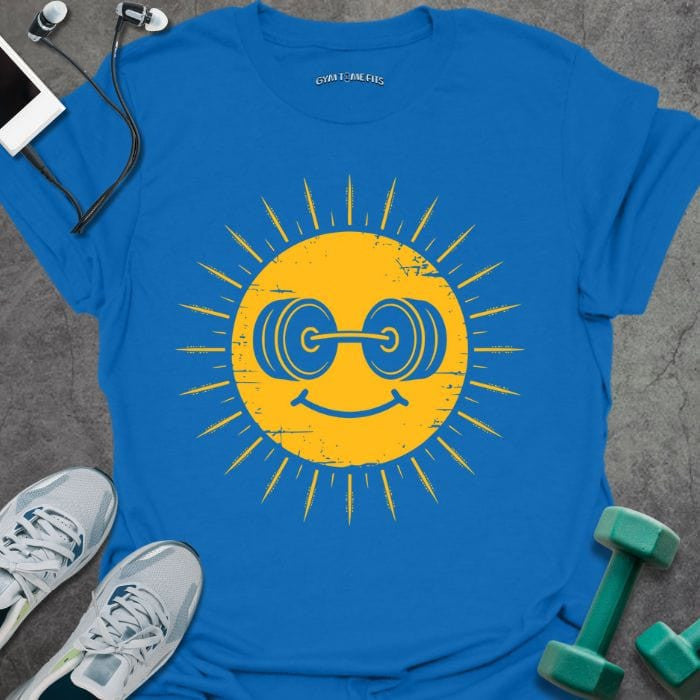 Dumbbell Sun T-Shirt - Gym Graphic Tee - Gift for Gym Lovers - Unisex