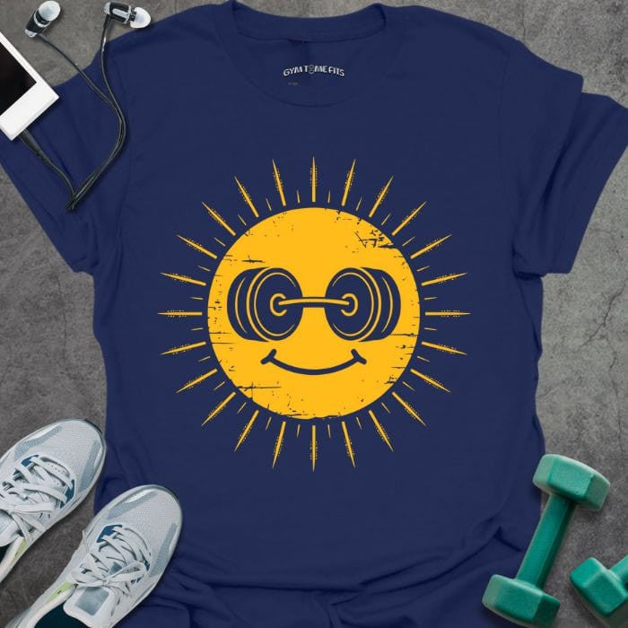 Dumbbell Sun T-Shirt - Gym Graphic Tee - Gift for Gym Lovers - Unisex
