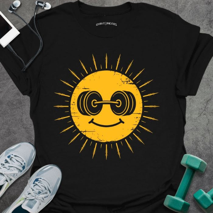 Dumbbell Sun T-Shirt - Gym Graphic Tee - Gift for Gym Lovers - Unisex