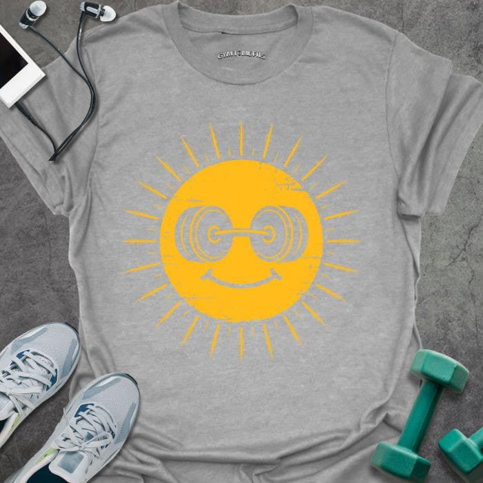 Dumbbell Sun T-Shirt - Gym Graphic Tee - Gift for Gym Lovers - Unisex