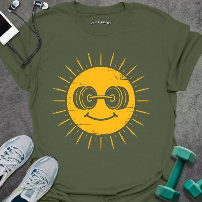 Dumbbell Sun T-Shirt - Gym Graphic Tee - Gift for Gym Lovers - Unisex