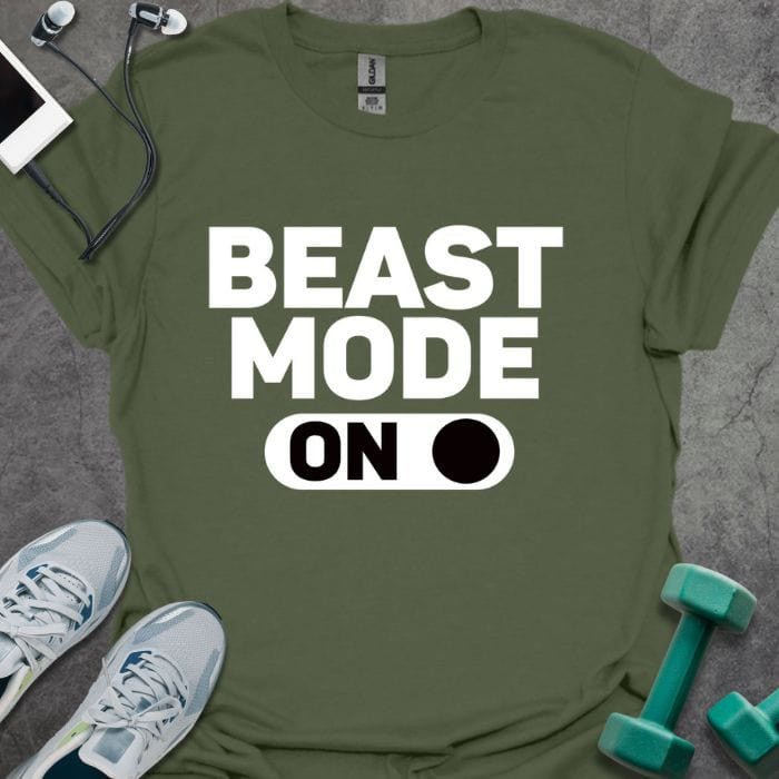 Beast Mode On T-Shirt - Gym Graphic Tee - Gift for Gym Lovers - Unisex