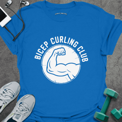 Bicep Curling Club T-Shirt - Gym Graphic Tee - Gift for Gym Lovers - Unisex