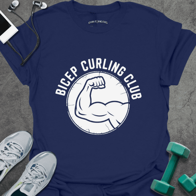Bicep Curling Club T-Shirt - Gym Graphic Tee - Gift for Gym Lovers - Unisex