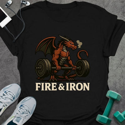 Fire And Iron T-Shirt - Gym Graphic Tee - Gift for Gym Lovers - Unisex