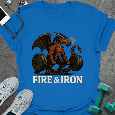 Fire And Iron T-Shirt - Gym Graphic Tee - Gift for Gym Lovers - Unisex