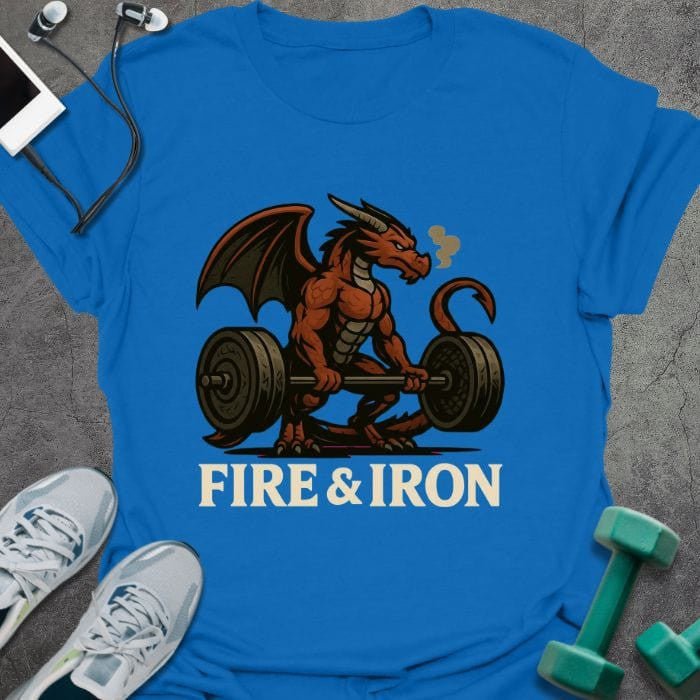Fire And Iron T-Shirt - Gym Graphic Tee - Gift for Gym Lovers - Unisex